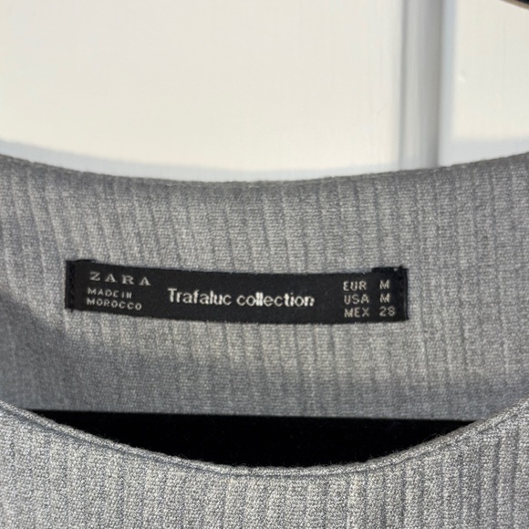 Zara Ribbed Gray Dress - Picture 2 of 3